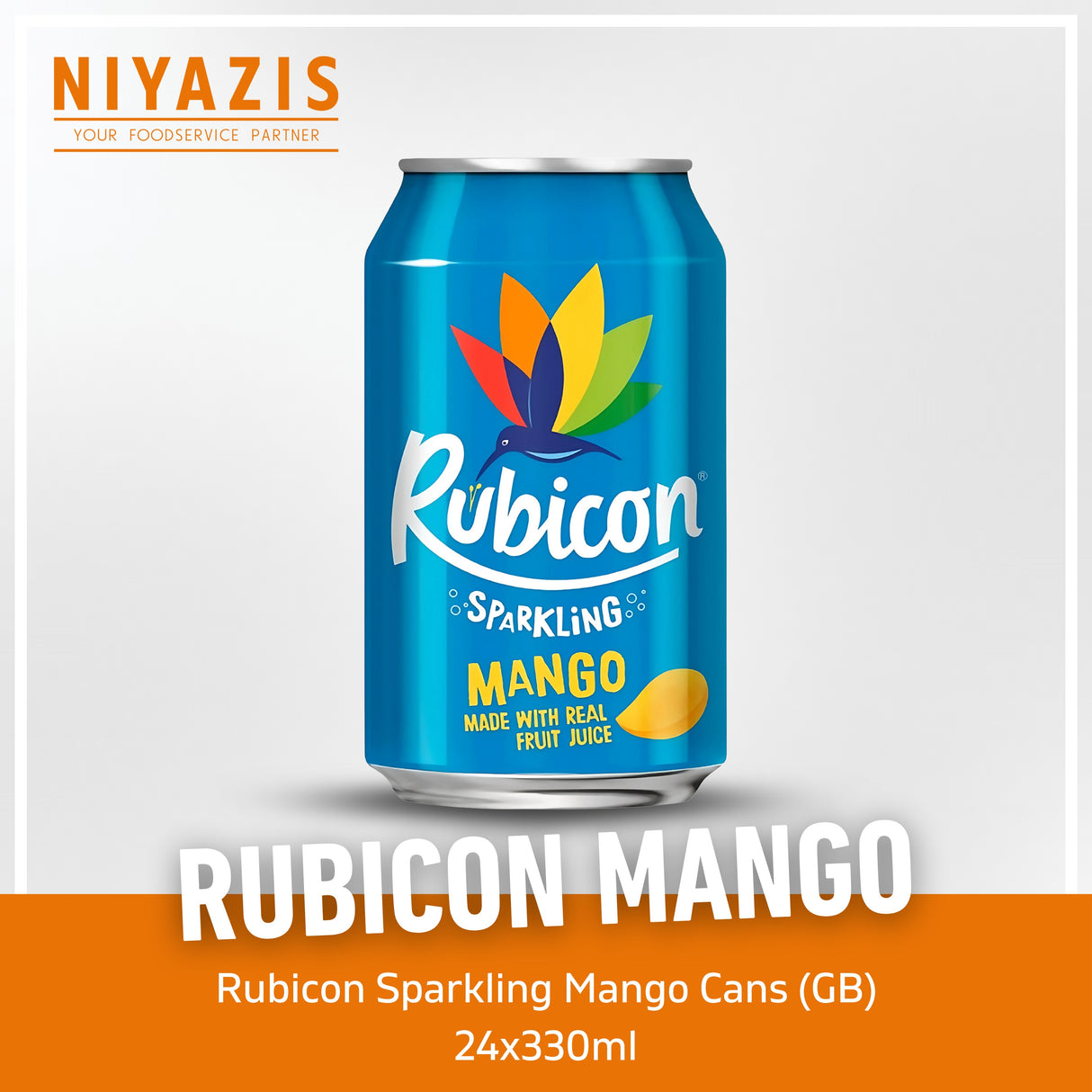 Rubicon Sparkling Mango Cans-(GB)-24x330ml
