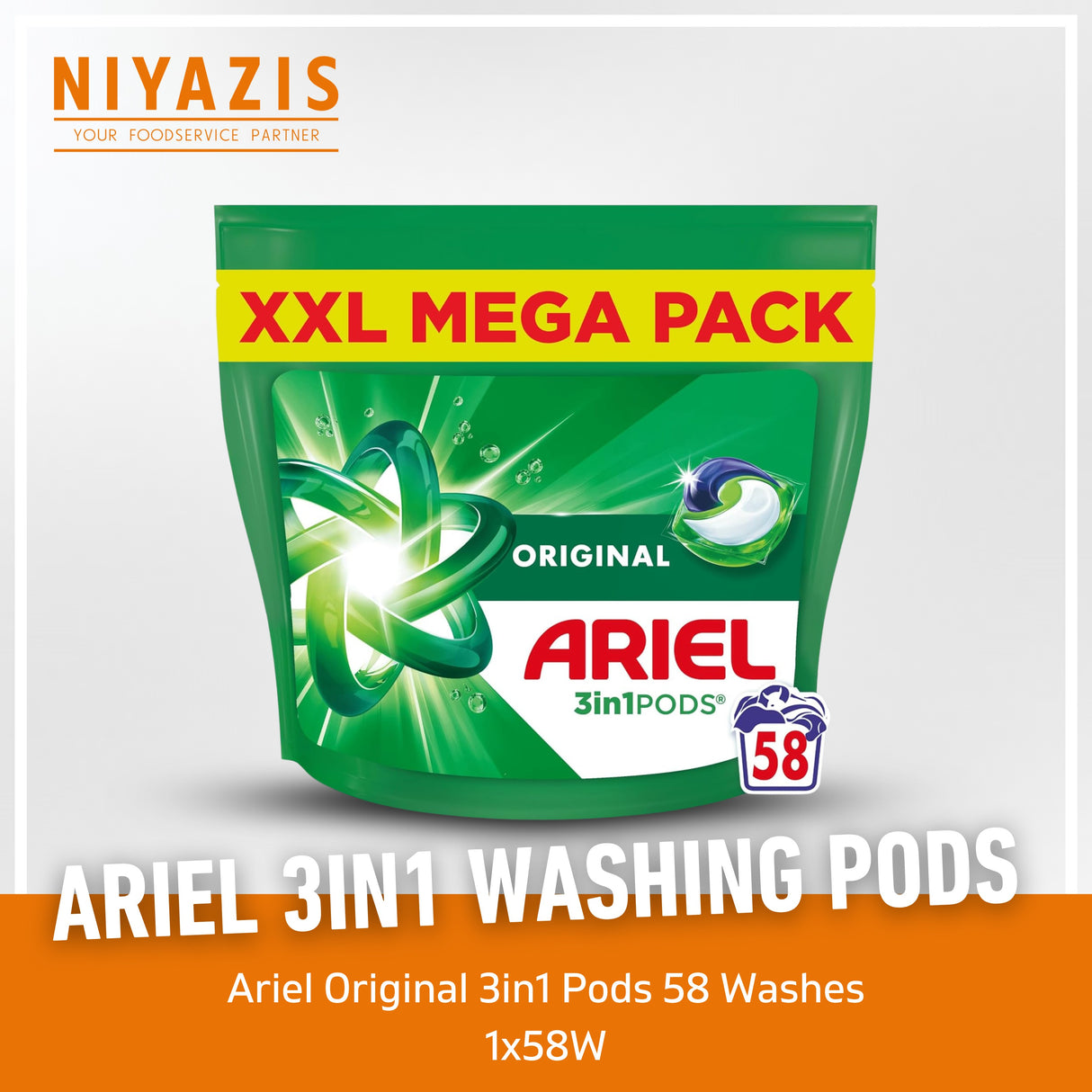 Ariel 3in1 PODS®, Washing Capsules 58
