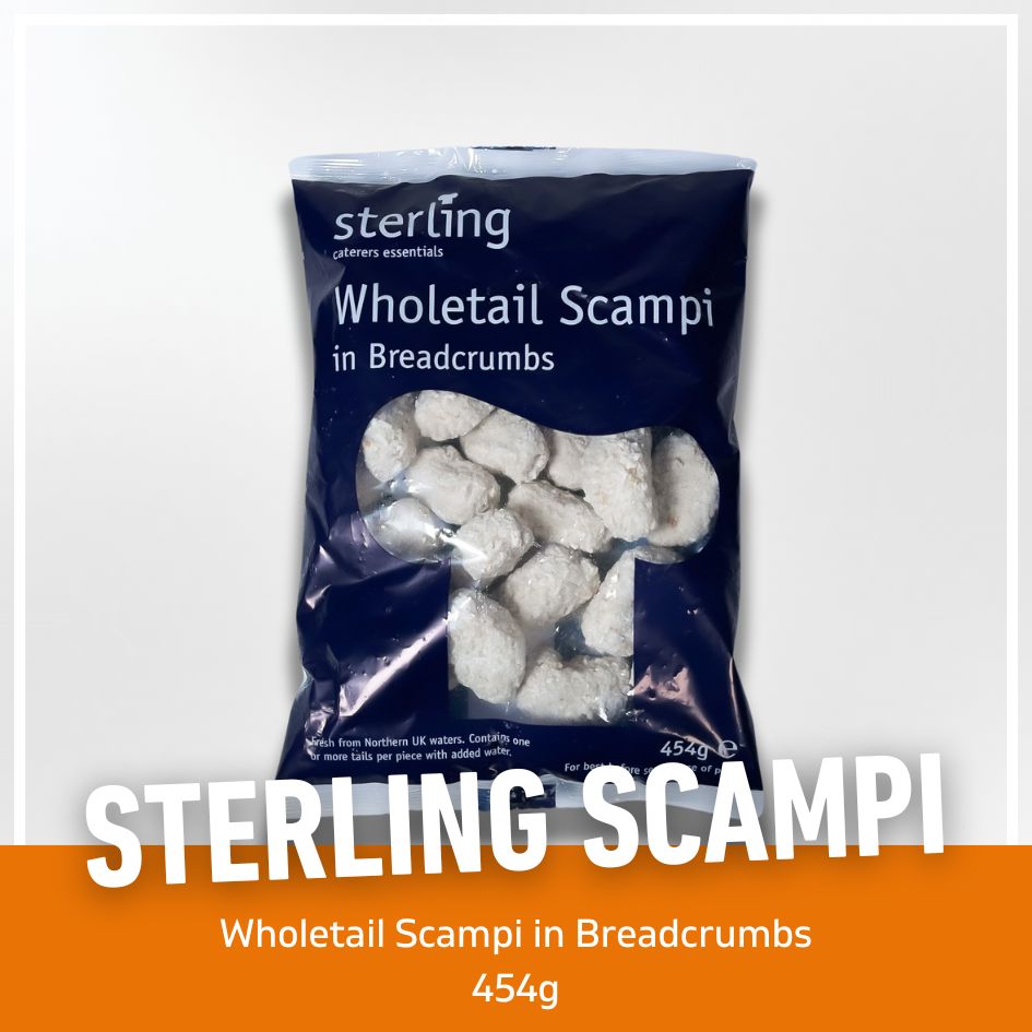 Wholetail Scampi in Breadcrumbs 454g - Sterling
