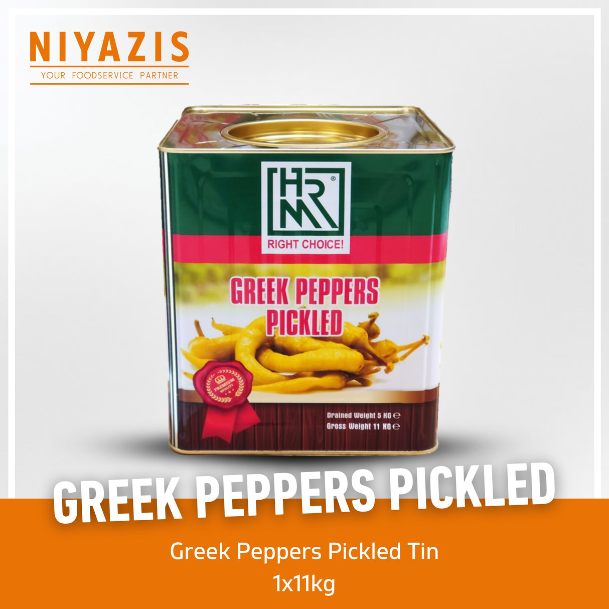 Greek Pickled Peppers 1x11kg Tin