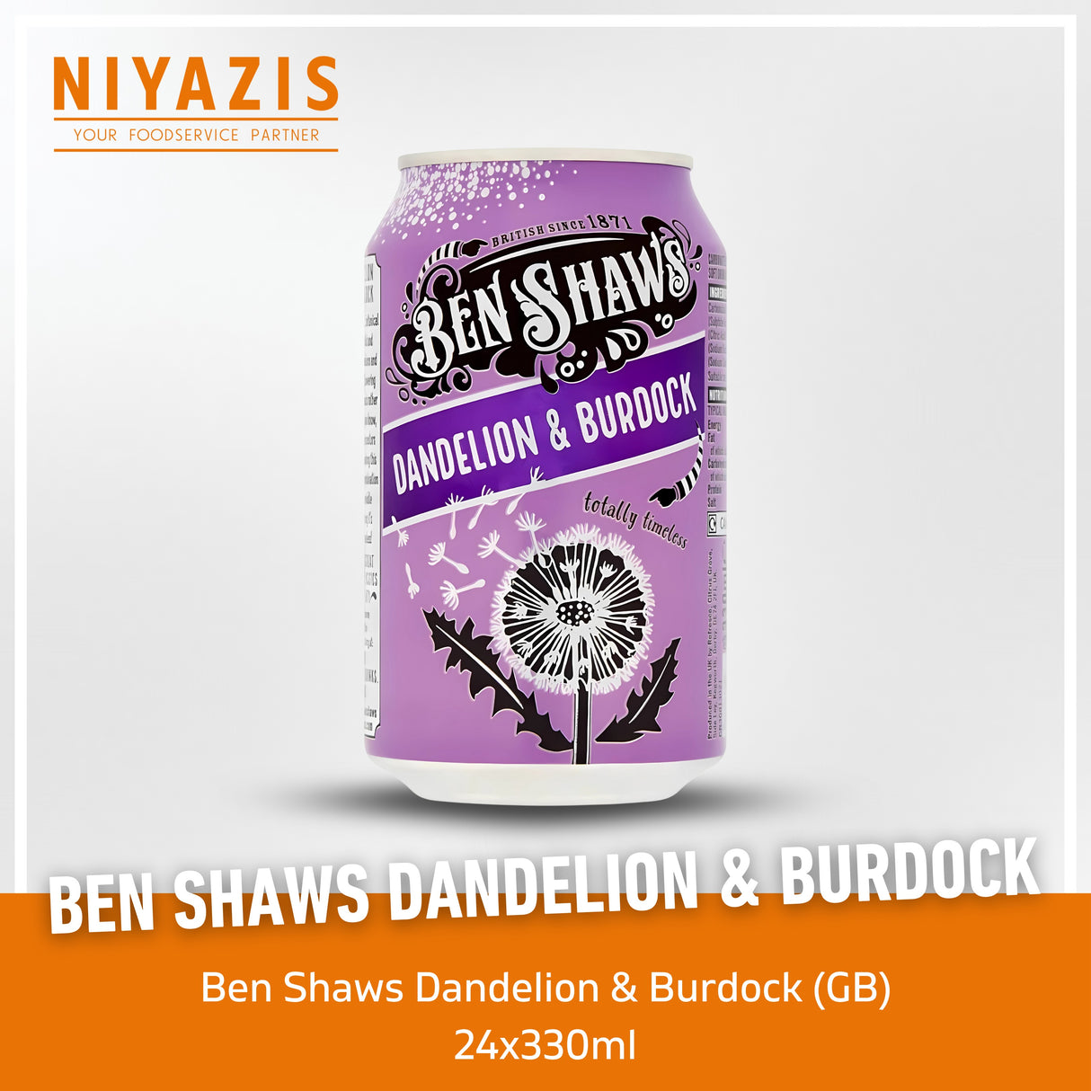 Ben Shaws Dandelion & Burdock Cans-(GB)-24x330ml