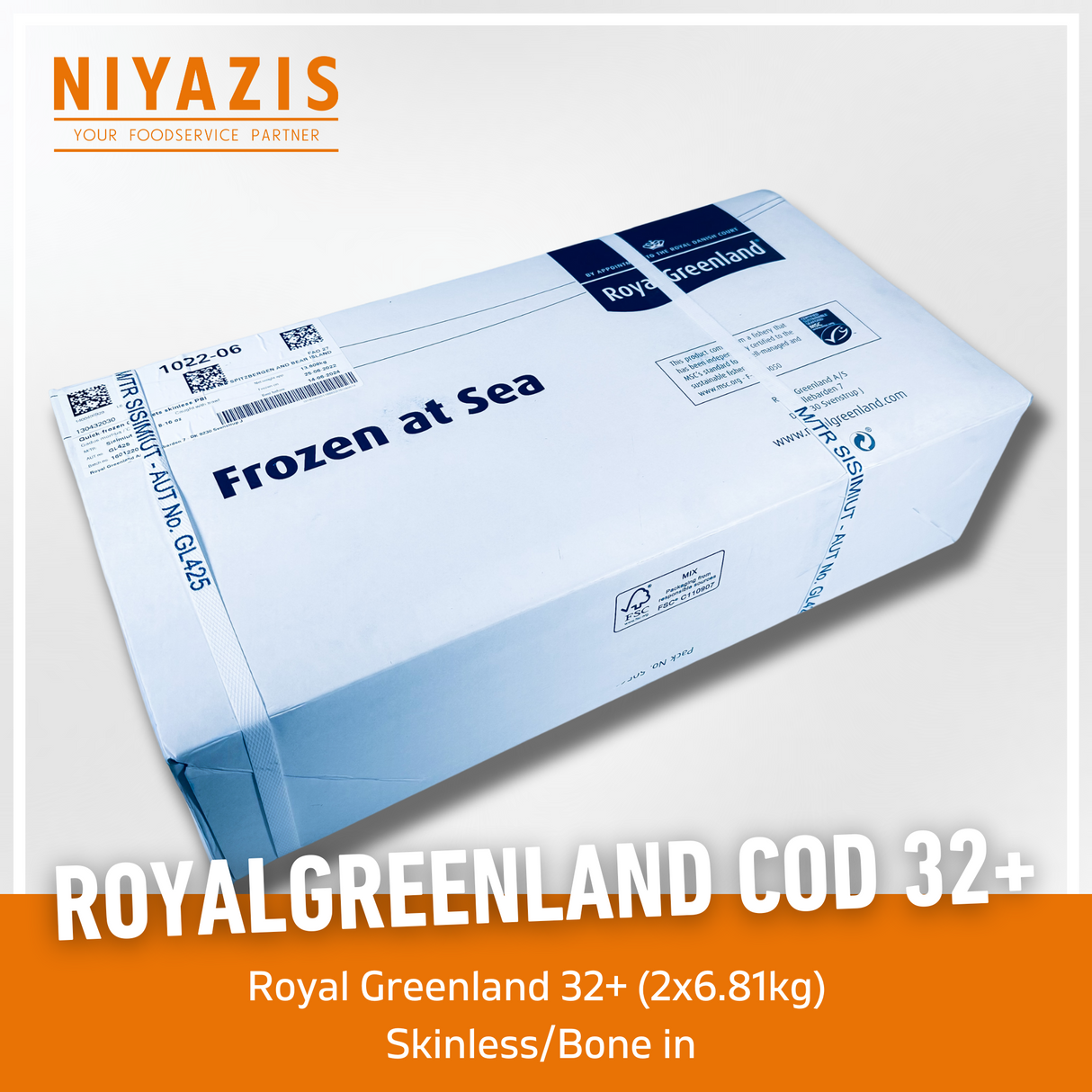Royal Greenland 32+ Cod Skinless 2x6.81kg