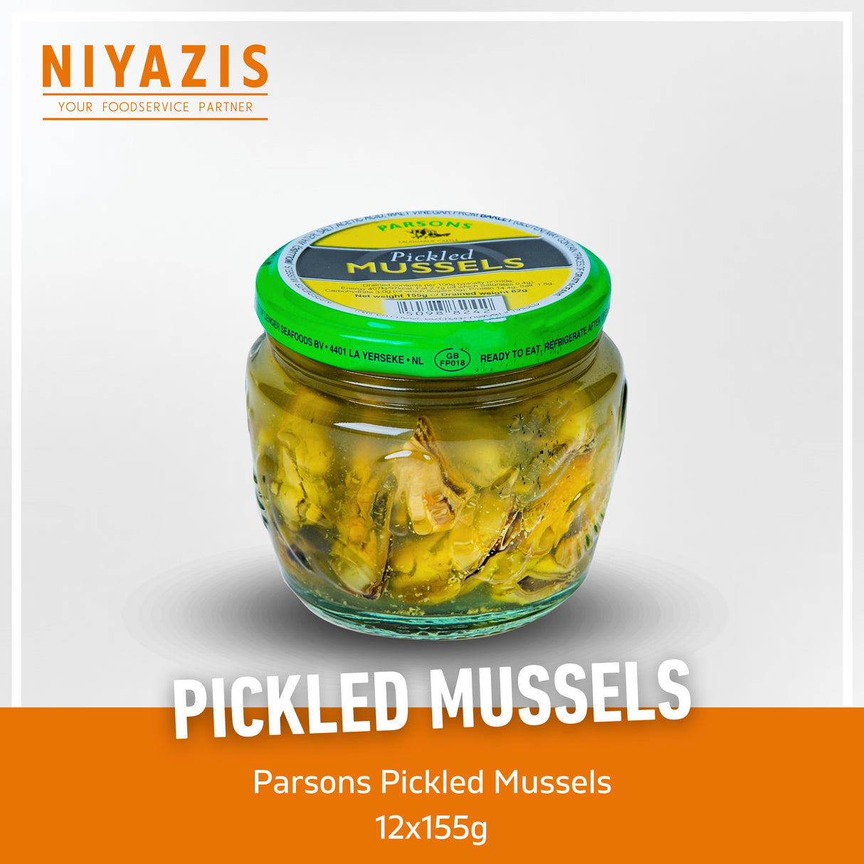 Parsons Pickled Mussels Jars 12x155g