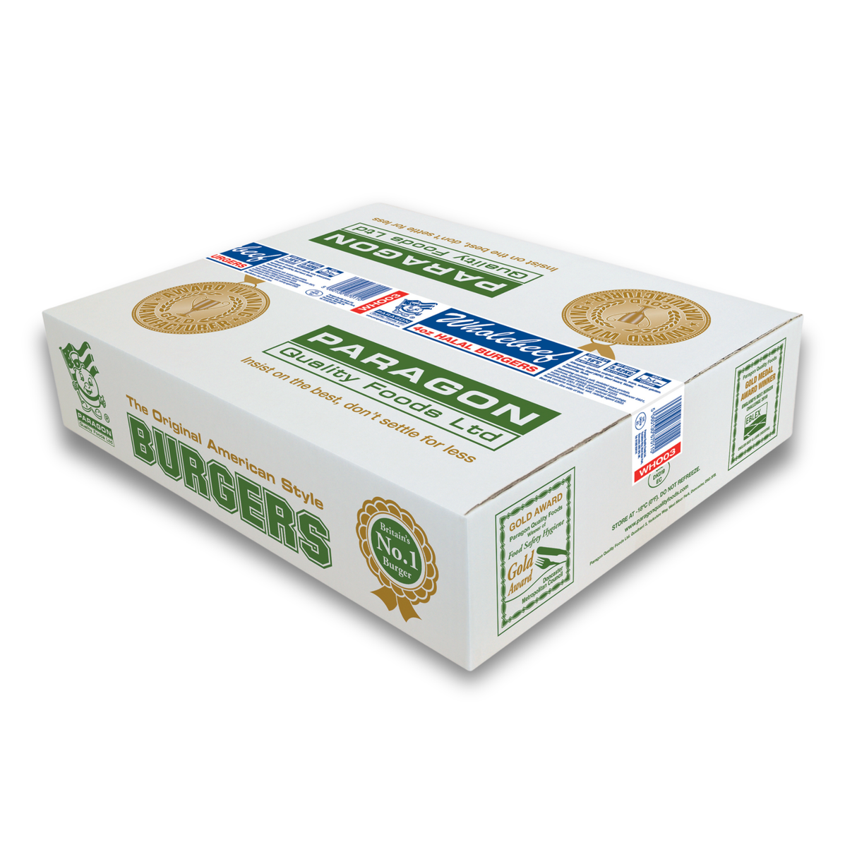 Paragon Wholebeef Halal Beef Burger 48X4oz