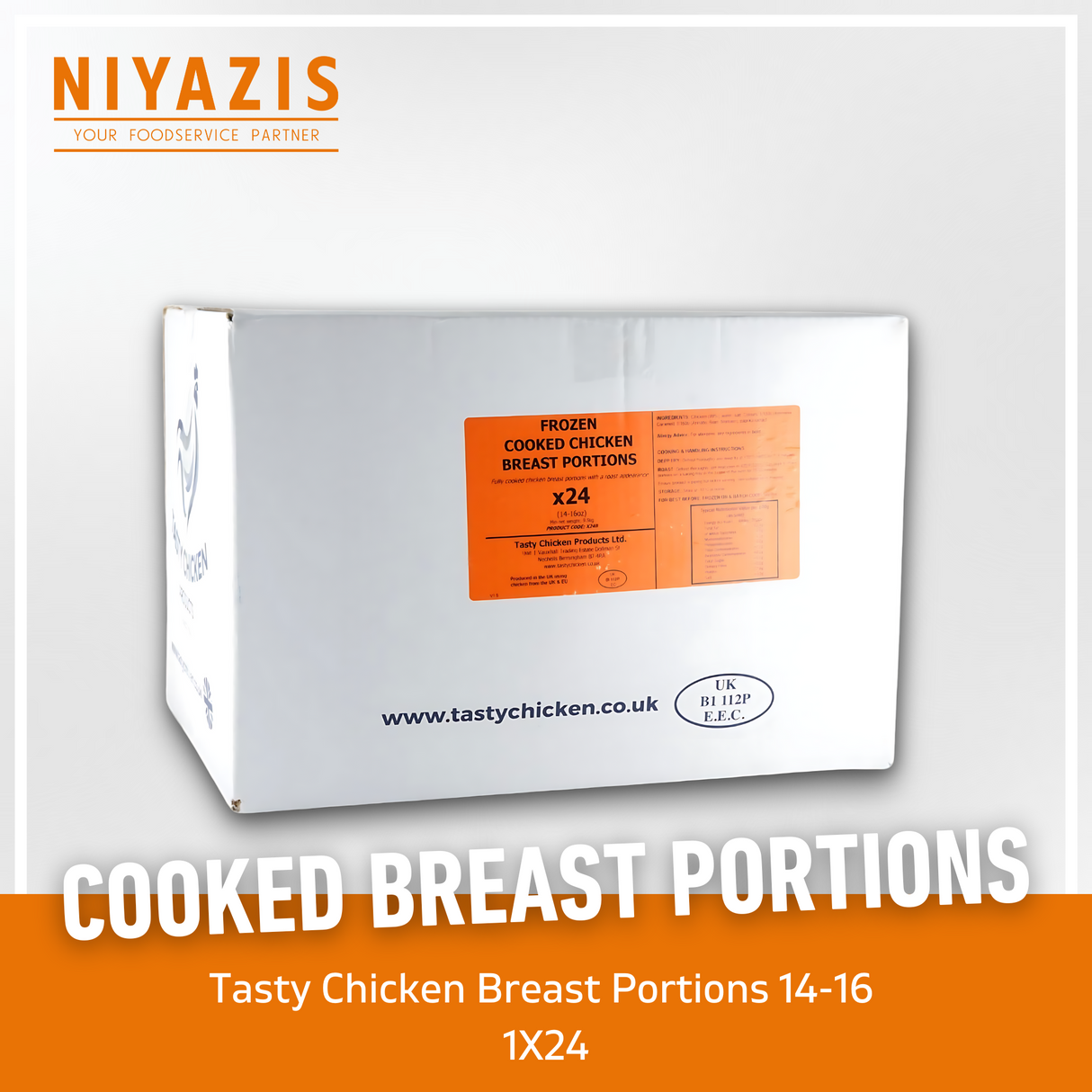 Tasty Chicken Cooked Breast Portions 24x14-16oz