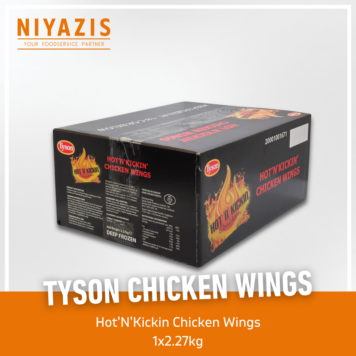 Tyson Hot ‘N’ Kickin Chicken Wings 2.27kg