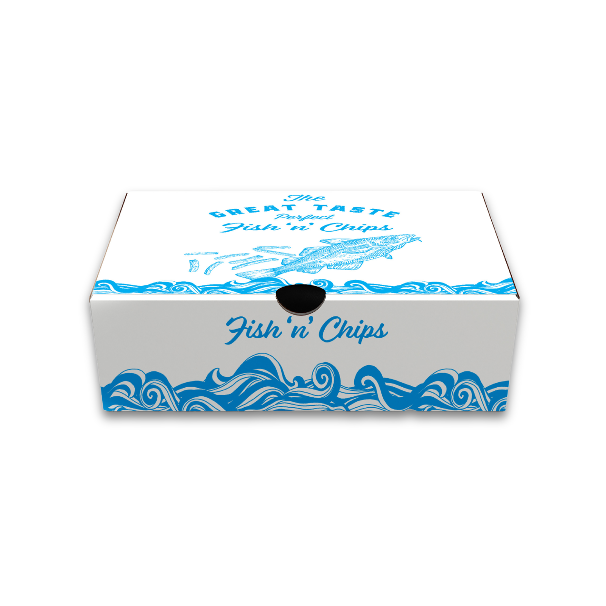 5" Printed Great Taste Fish & Chips Boxes 1X100