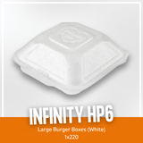 HP6 Infinity Large Burger Boxes (White) (145x158x72mm) 1x220