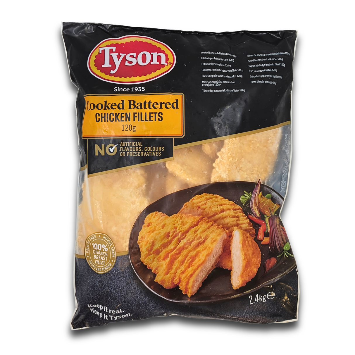 Tyson Battered Chicken Breast Fillet Burgers 2.4Kg