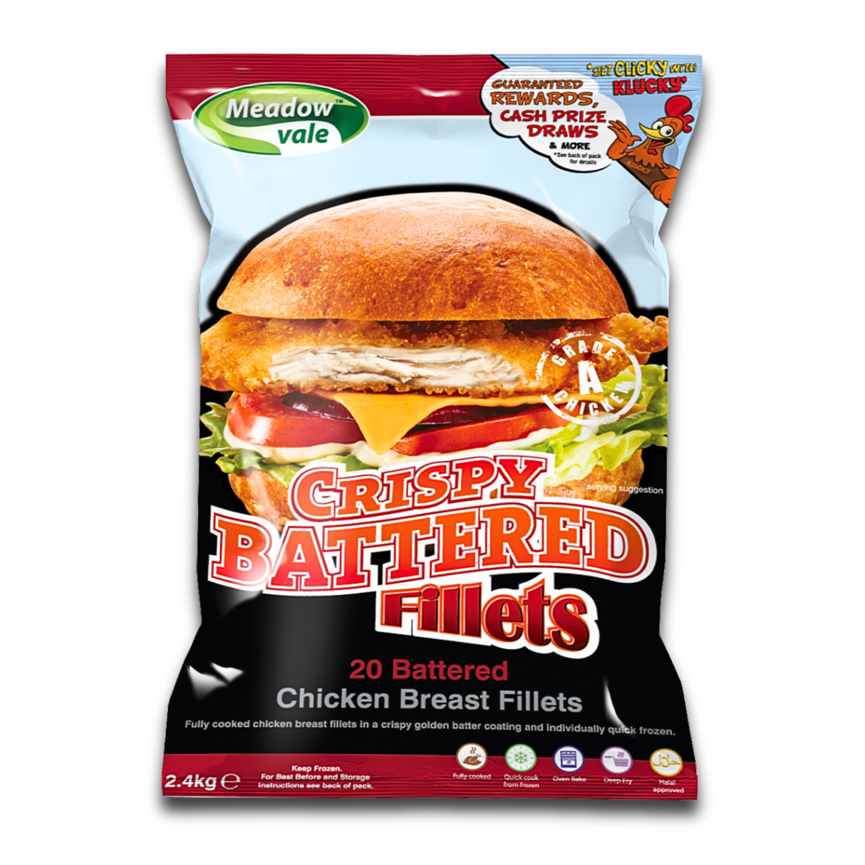 Meadowvale Crispy Battered Chicken Fillets (120g) 1x2.4kg