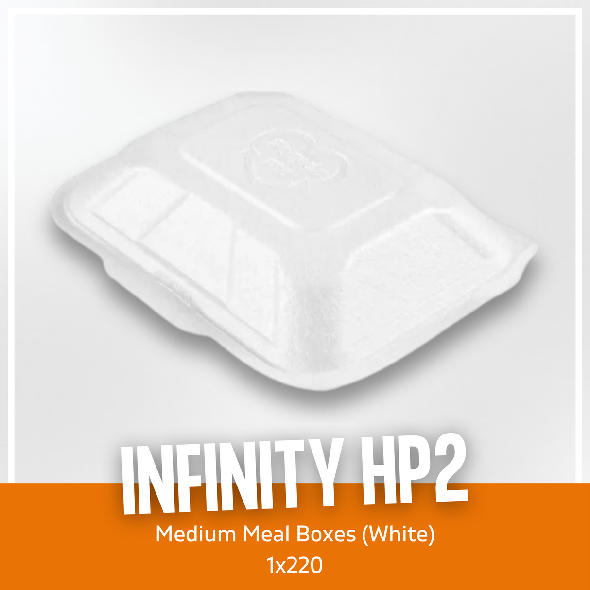 HP2 Infinity Medium Meal Boxes (White) (184x156x74mm) 1x220