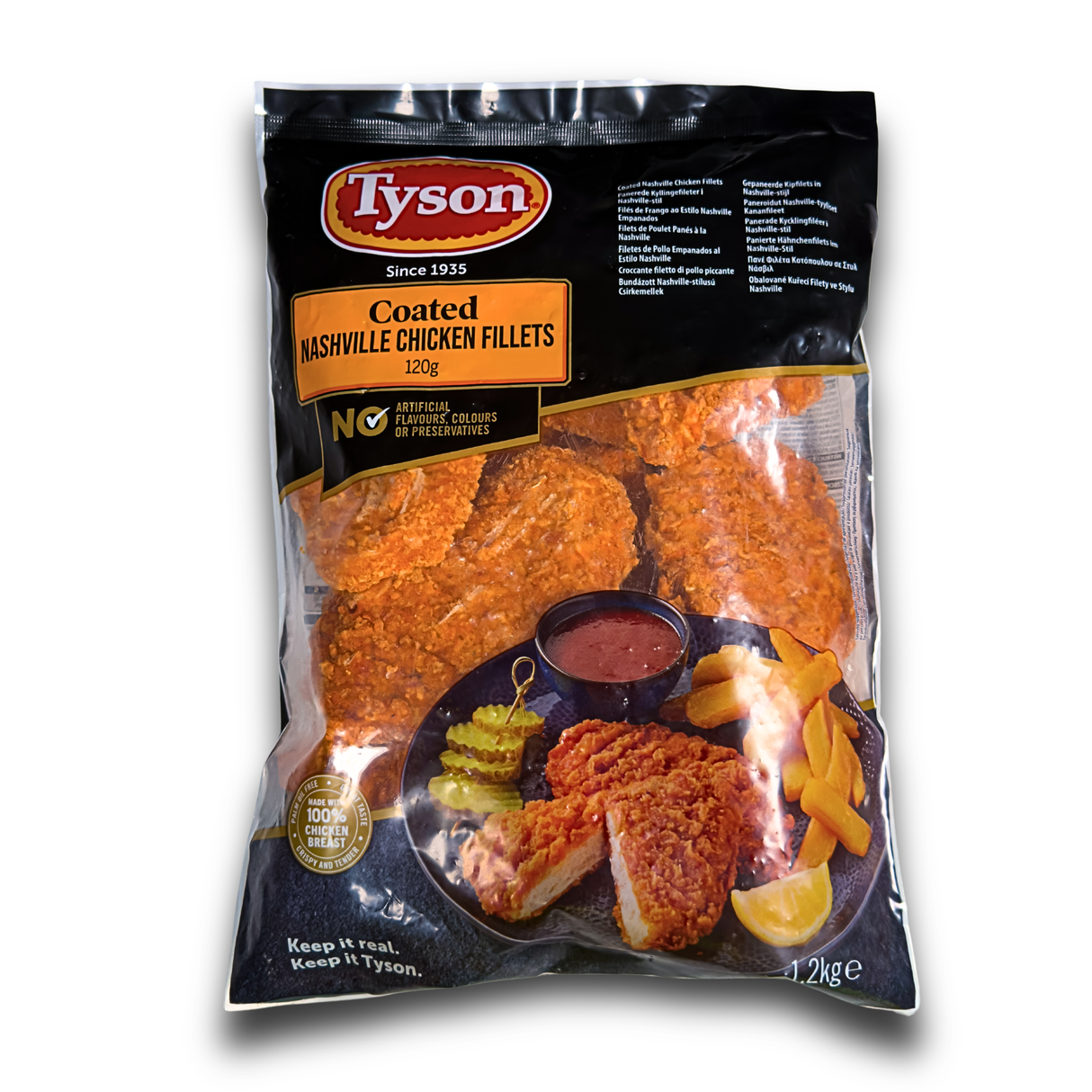 Tyson Nashville Chicken Breast Fillet Burgers 1.2Kg