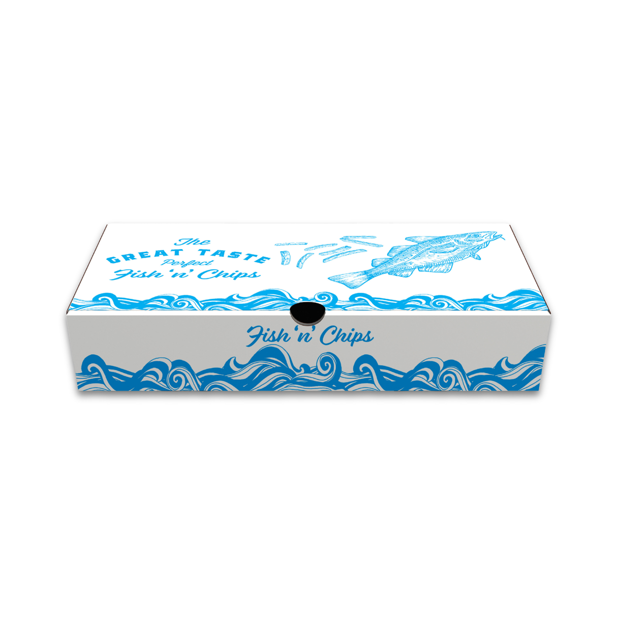 9" Printed The Great Taste Fish & Chips Boxes 1X100