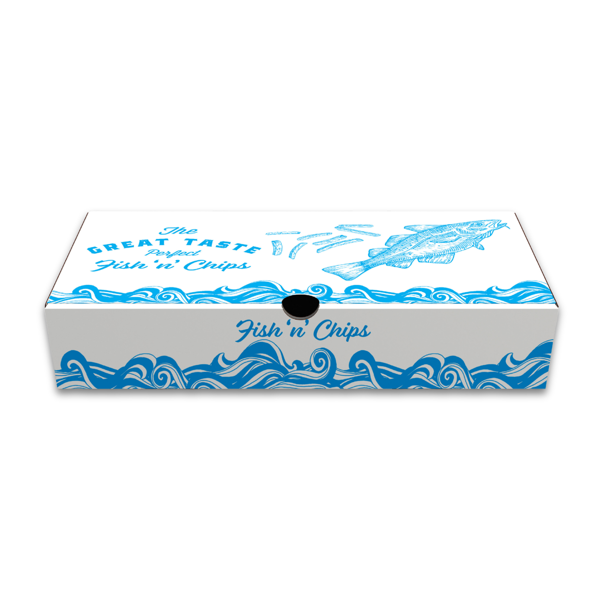 10" Printed The Great Taste Fish & Chips Boxes 1X100