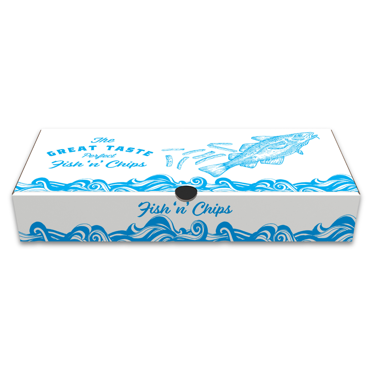 12" Printed The Great Taste Fish & Chips Boxes 1X100